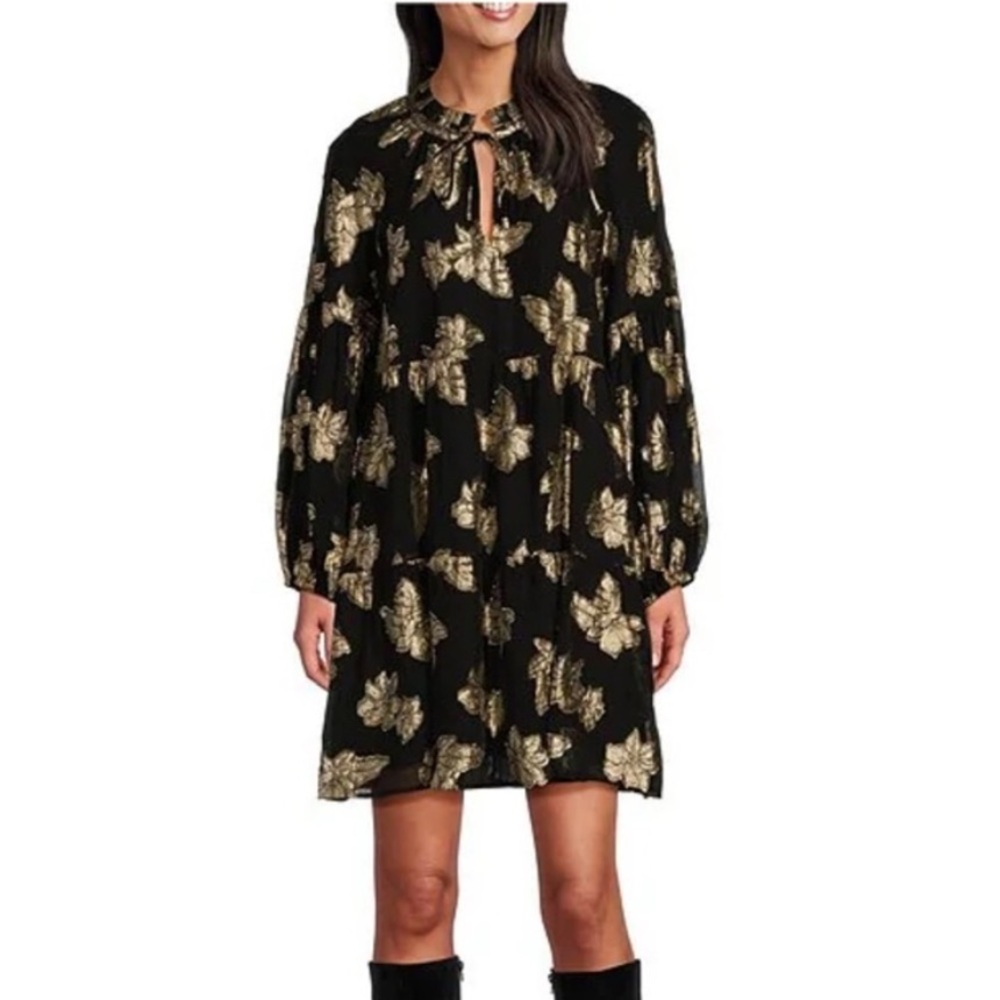 NWT Tommy Bahama Shimmering Shores Black & Gold Dress, XS